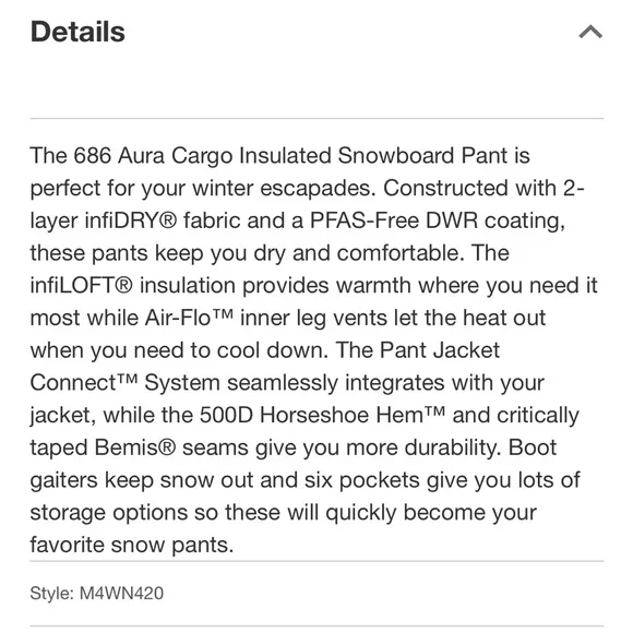 686 Cargo Snow Pants